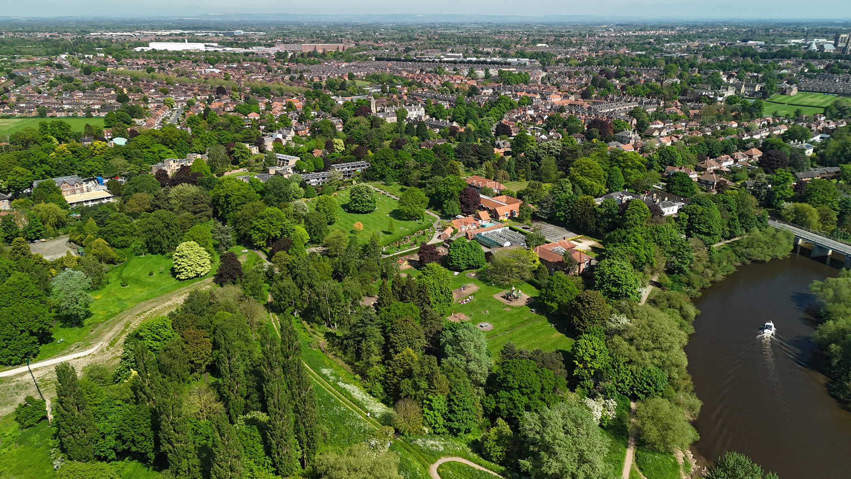 Aerial photograph of Beverley Court looking towards York city centre