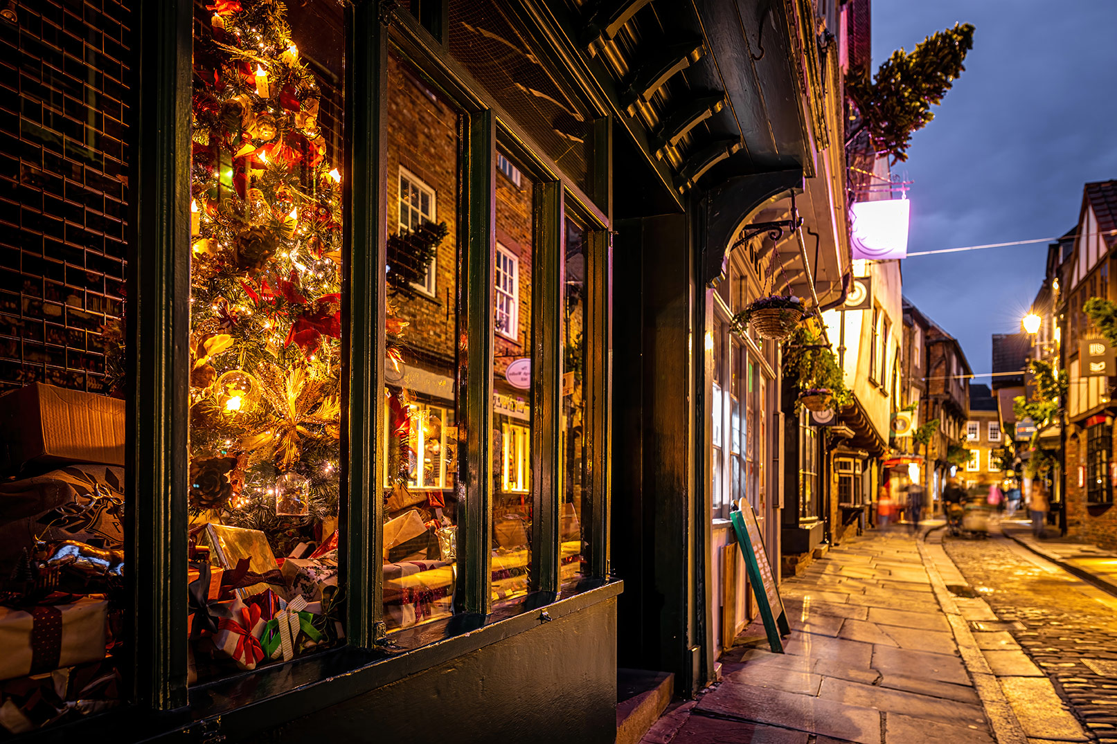 Street in York at Christmas