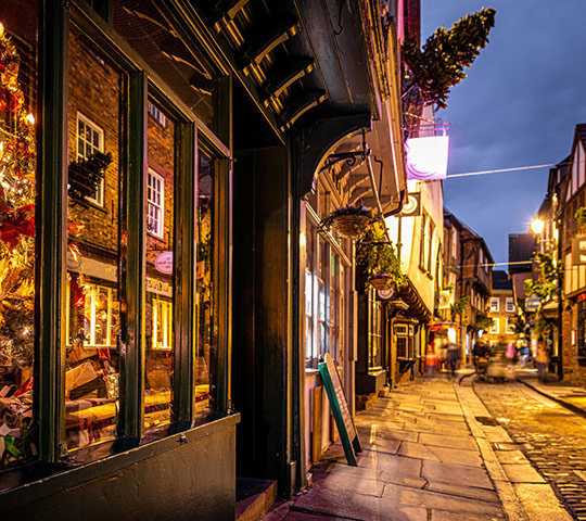 Street in York at Christmas